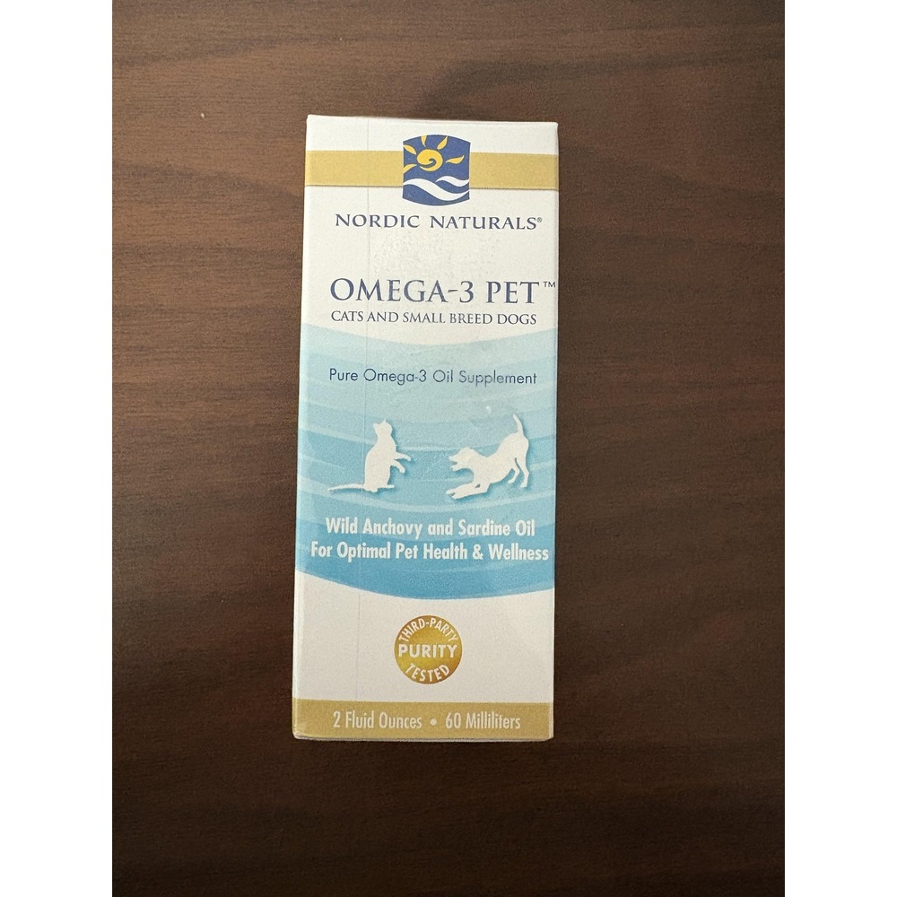 Nordic Naturals Omega-3 Pet Cats Dogs Anchovy Sardine Oil 2 fl oz EXP 11/27